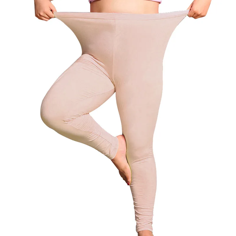 75-100kg grande taille femmes taille haute Modal coton Leggings mince chaud automne pantalon élastique gros Long gris noir potelé gris