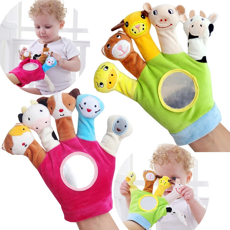 Baby Toddler Toys 0-36 Months Plush toy Animal Hand Puppets Educational Boy Toys For Infants Developmental  Baby Rattle