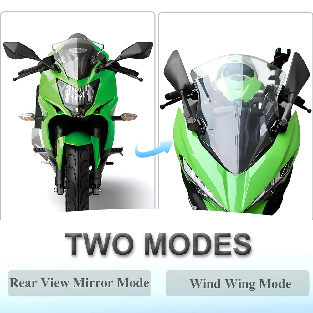 Motorcycle Rear View Mirrors Review Mirror For Kawasaki Ninja 400 EX400 2018-2023 300 EX300 2011-2018 ZX6R 636 300R 250 500