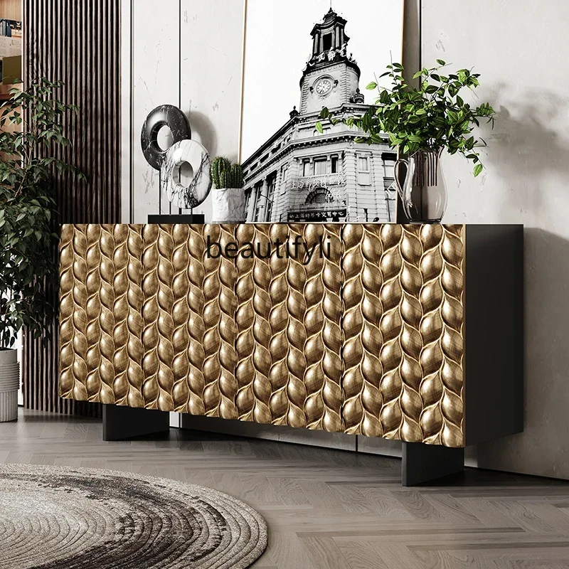

Italian light luxury dining side cabinet, post-modern storage storage, entrance cabinet, bedroom solid wood high-end TV cabinet