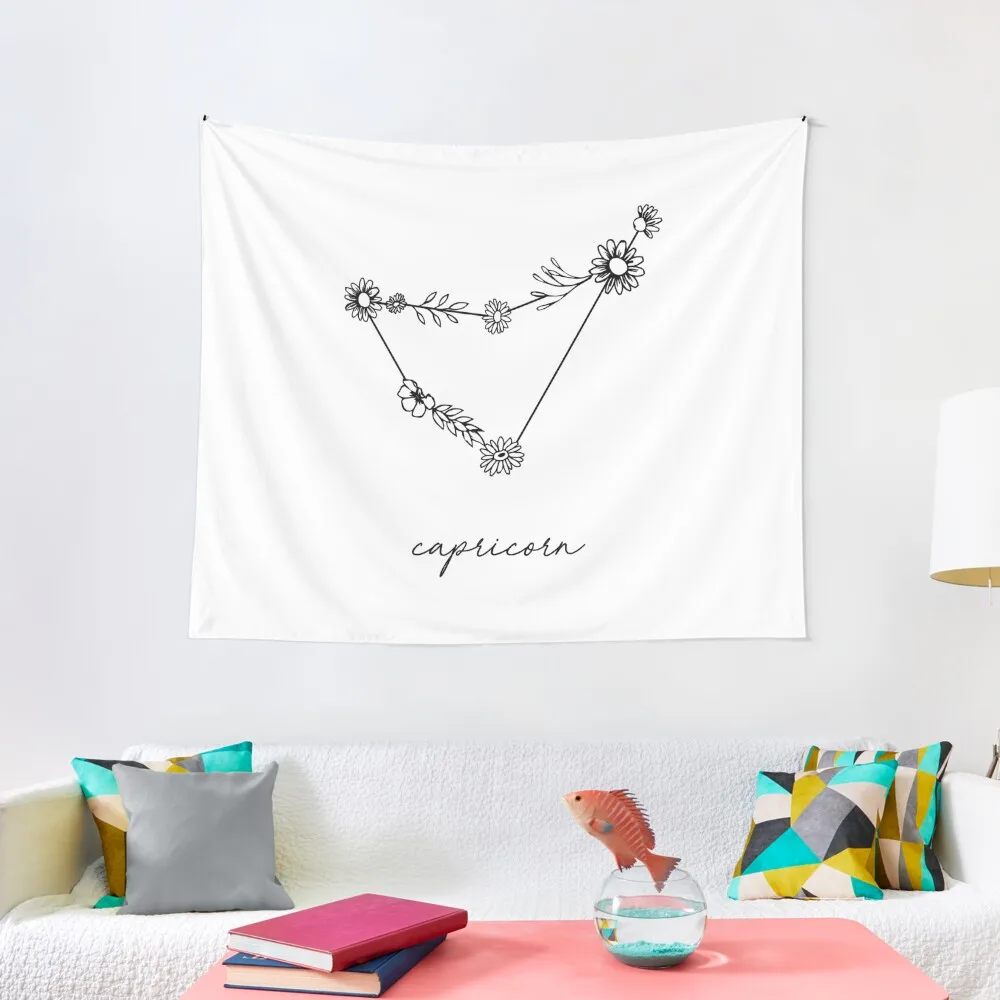 

Capricorn Zodiac Wildflower Constellation Tapestry Home Decor Aesthetic Wallpaper Room Decorations Aesthetics Tapestry