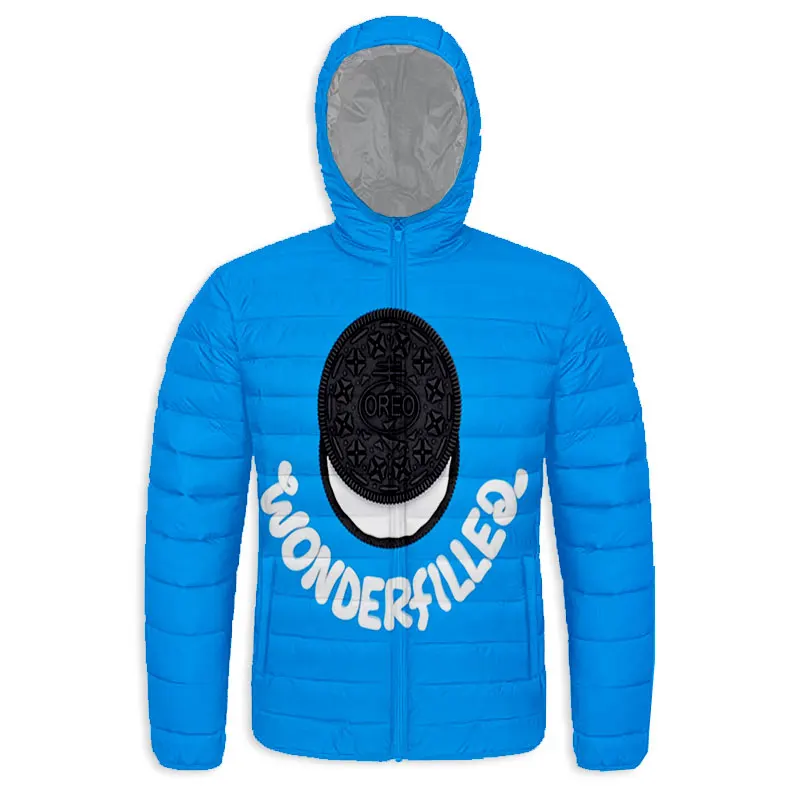 Neue Mode 3d gedruckt Oreo Reiß verschluss Daunen gefüllte Mantel Kapuze Sweatshirts Harajuku Hoody Tops Kleidung