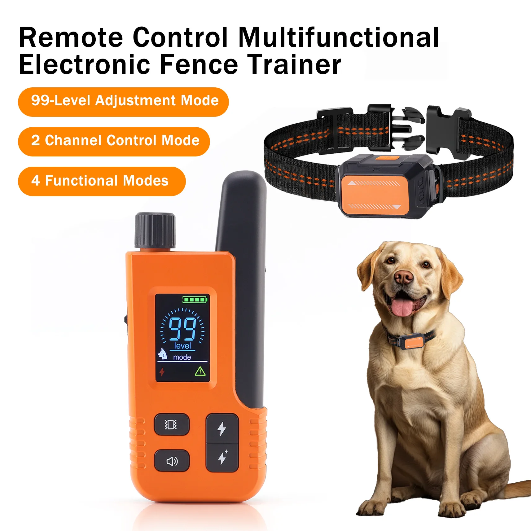 

Smart Dog Training Collar with Remote Control Multi Function Color Screen Bark Stopper Pet Trainer