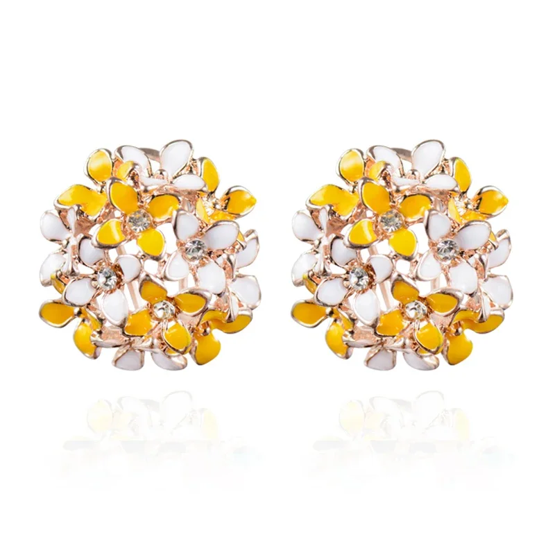 2022 Fashion Cute Alloy Stud Earrings for Women Boucle Crystal Flower Pendientes Mujer Jewelry Aretes De Mujer сережки