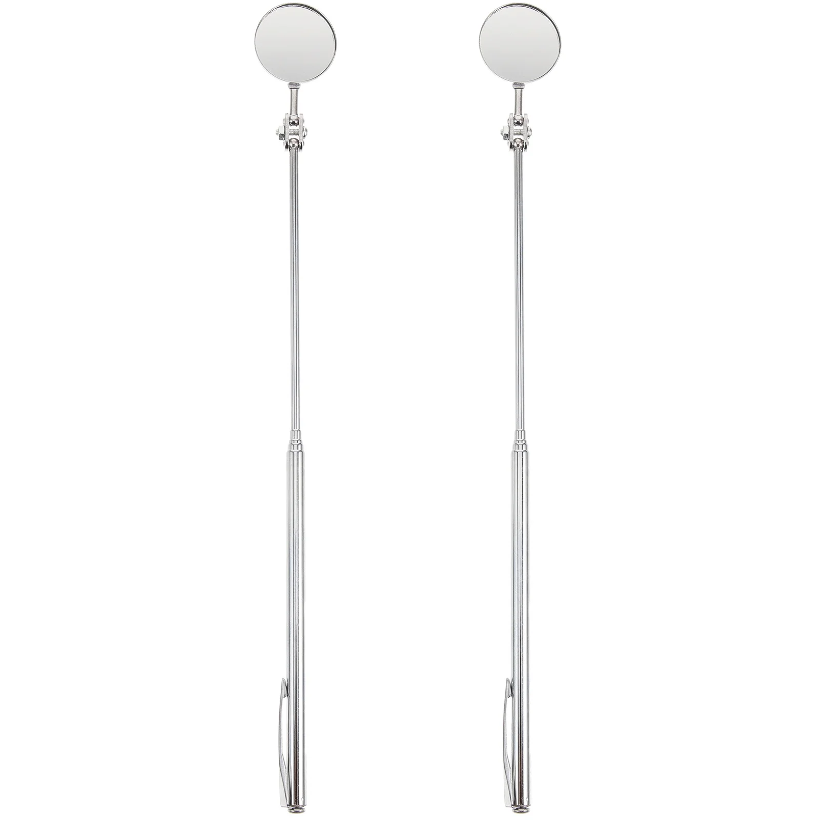 2pcs Telescoping Inspection Mirror Car Retractable Tool For Tight Spaces Auto Repair Swivel Vehicle Inspection Tool