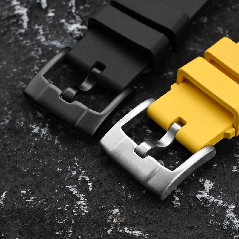 فلورو شريط مطاطي 19/20/21/22/24 مللي متر ثقوب تنفس FKM الإفراج السريع الرجال النساء العالمي الغوص مقاوم للماء استبدال حزام (استيك) ساعة