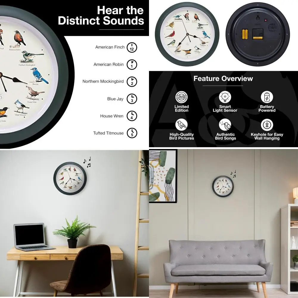 

Часы с пением птиц, издание к 25-летию, 13 дюймов, зеленые