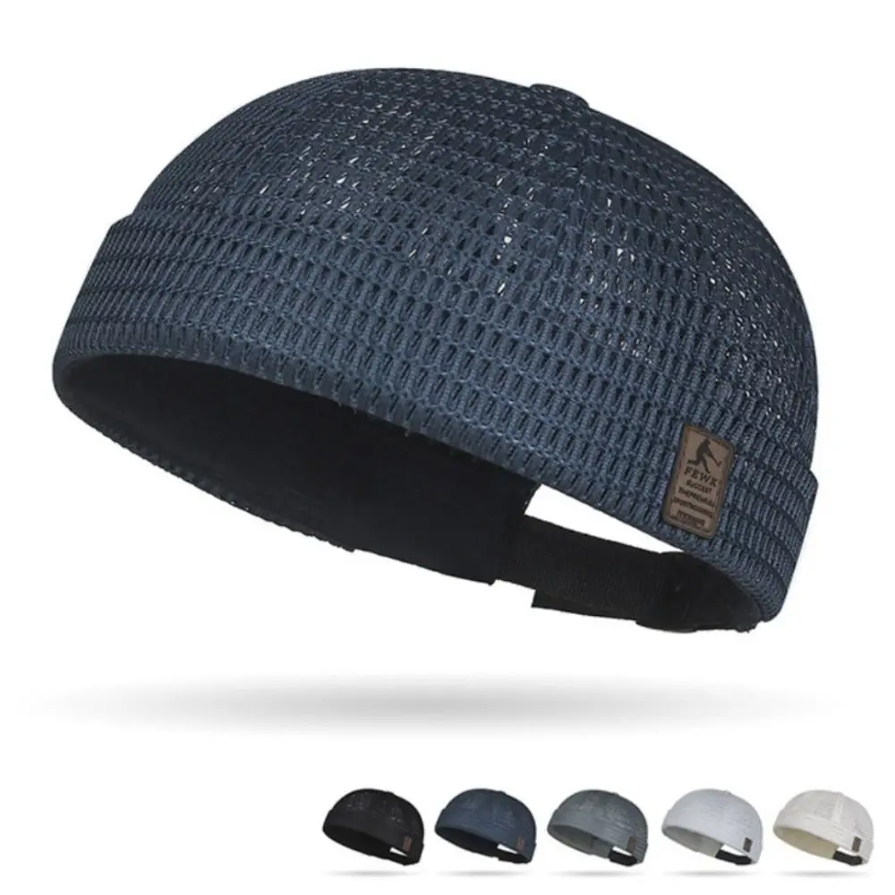 New Large Grid Mesh Hollow Out Hat Leather Logo Car Seam Mesh Hat Hip Hop Style Breathable Tang Hat Men Women