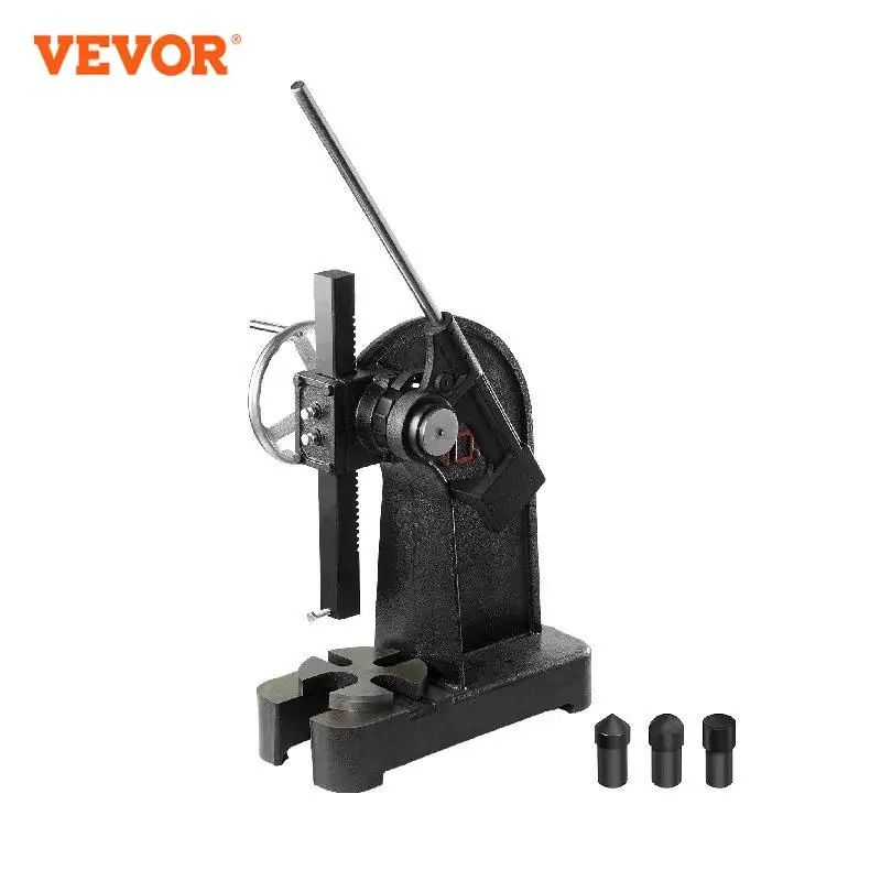 vevor arbor press t tipo catraca alavancagem arbor press com volante ferro fundido punch desktop manual 01