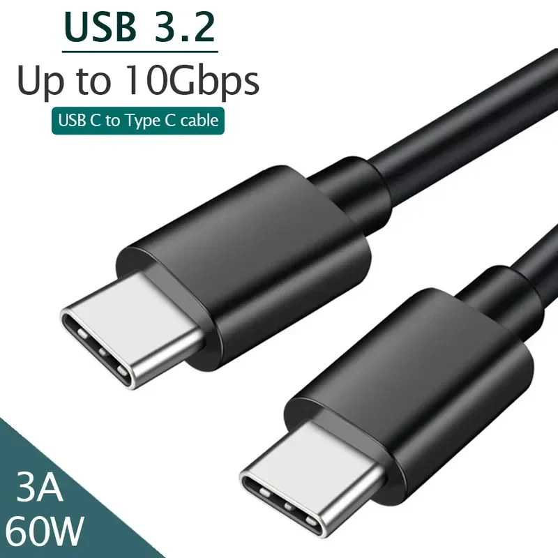 

USB 3.2 Gen 2 10Gbps USB C to C Cable for Fast Data Transfer SSD Hard Drive Sync and 60W 3A Quick Charge Compatible with QC
