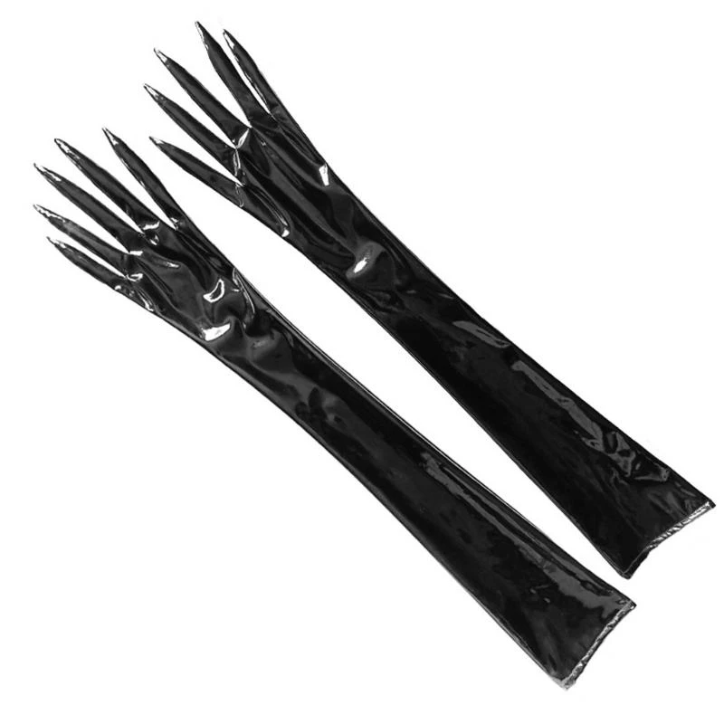 49MF Popular Long Gloves Glossy Arm Gloves for Fashion Enthusiasts Cosplay Handwear