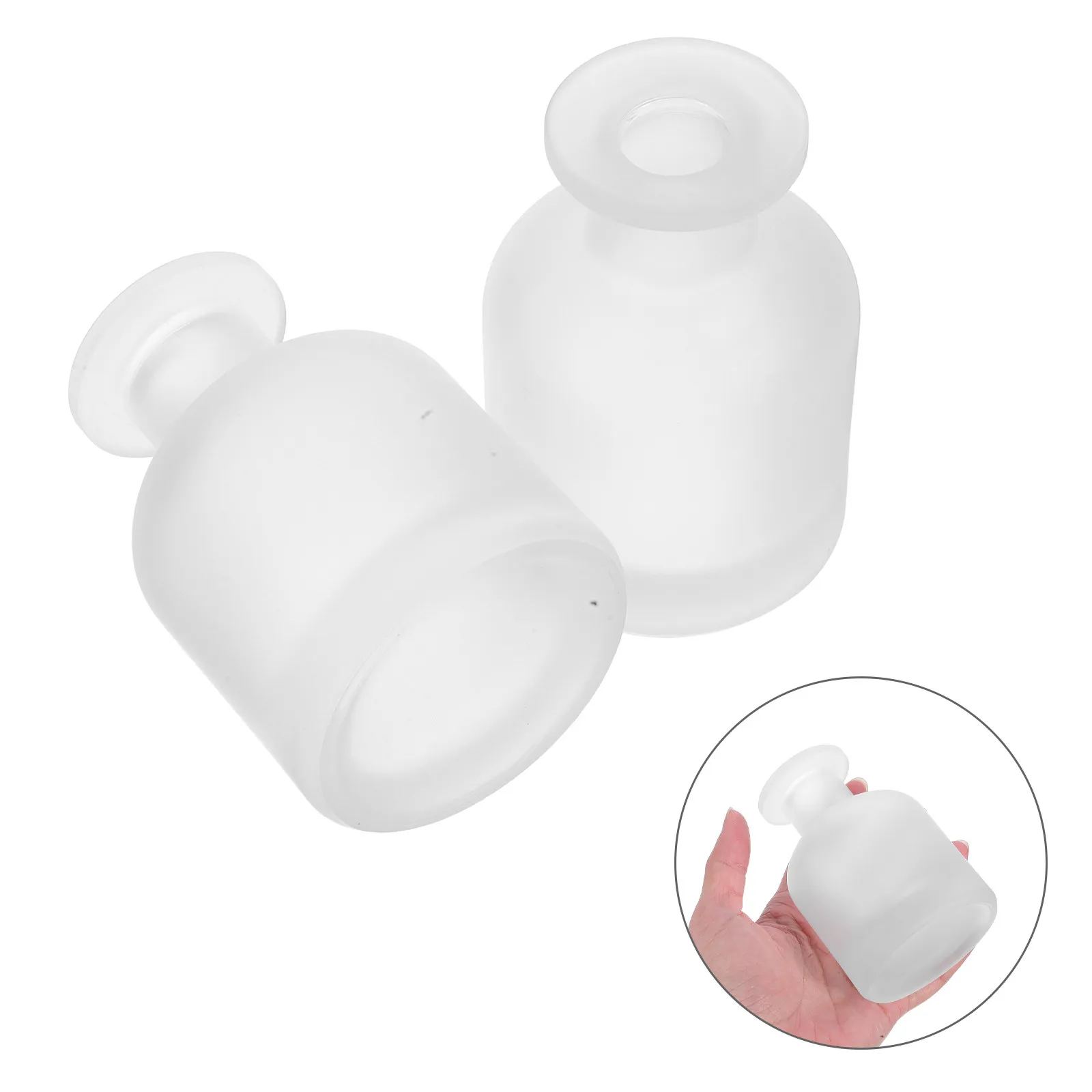 

2 шт. легких стеклянных диффузорных бутылки 150 мл, цилиндрические пустые контейнеры для ароматических масел, декоративные для рабочего стола/стола