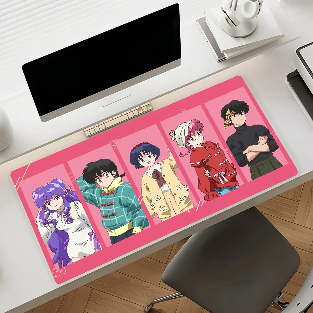 Anime R-Ranma One-Half Mouse Pad Large Non-Slip Waterproof Mat Stitched Edge Keyboard Pad for Gaming Daily Office