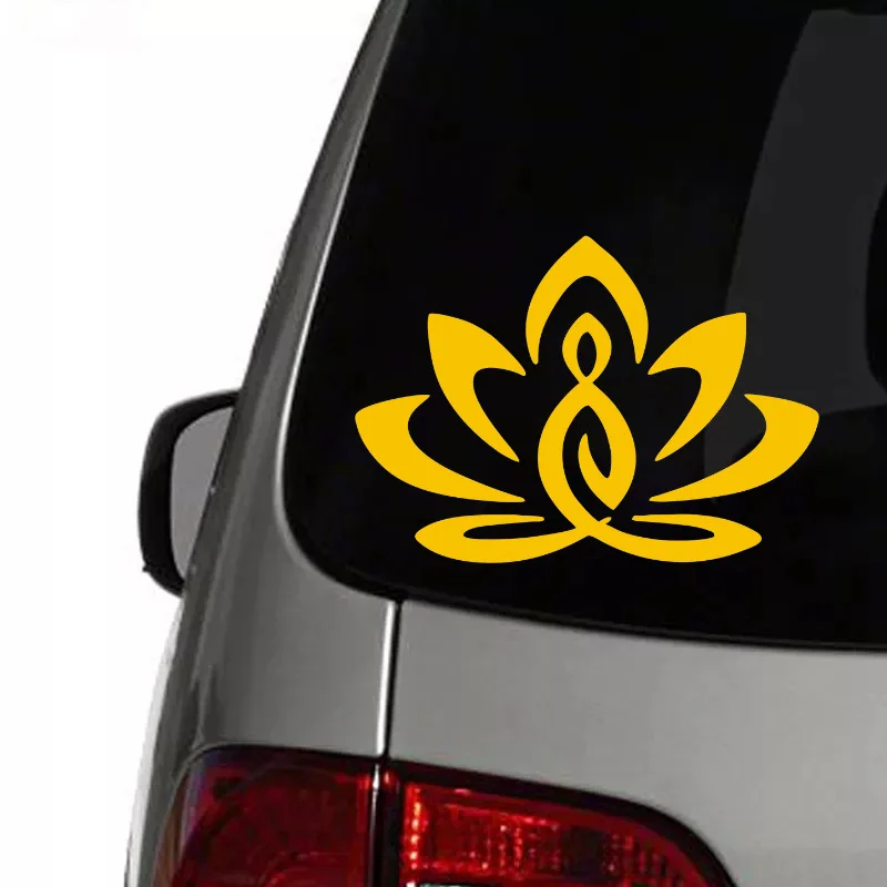 Car Window Bumper Lotus Buddha Decorative Auto Accessories Cratch Shielding Sticker Colorful Laser Reflective Oganements