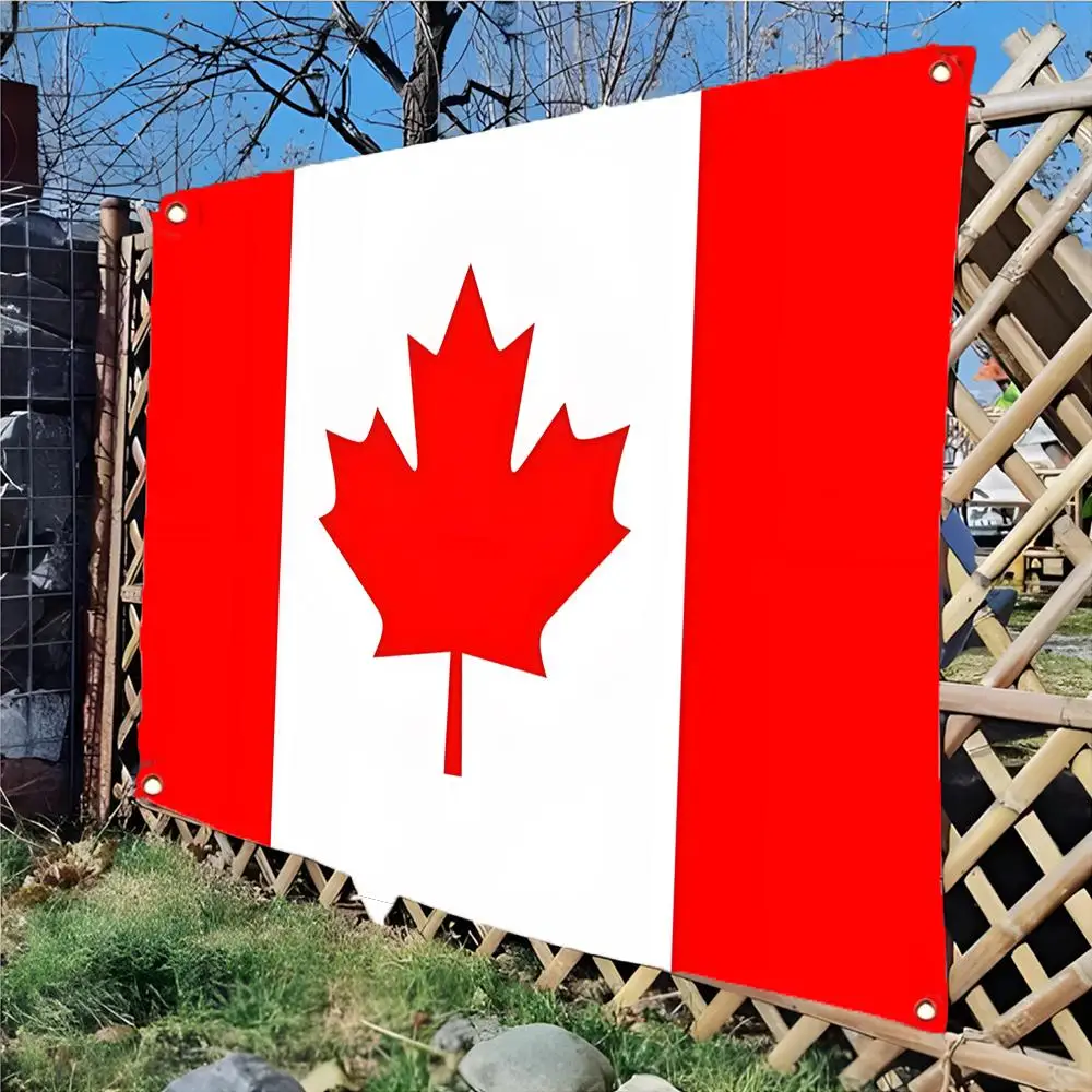 Flag of Canada Flags Edgeless four-ring hanging decor indoor outdoor compatible easy for hanging display