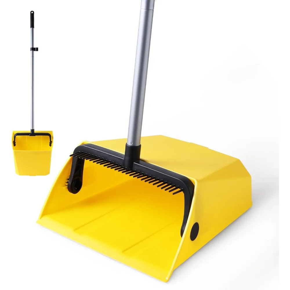

Heavy Duty Commercial Dustpan with Rubber Comb Teeth. Industrial Floor Sweeper for Indoor Outdoor, Lobby, Garage, Pet Hair
