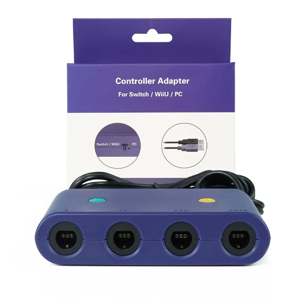 TicKnot 4 Ports Game Controller Converter For GameCube GC Gamepad USB Adapter For PC/Wii U/Switch Console With Trubo Function