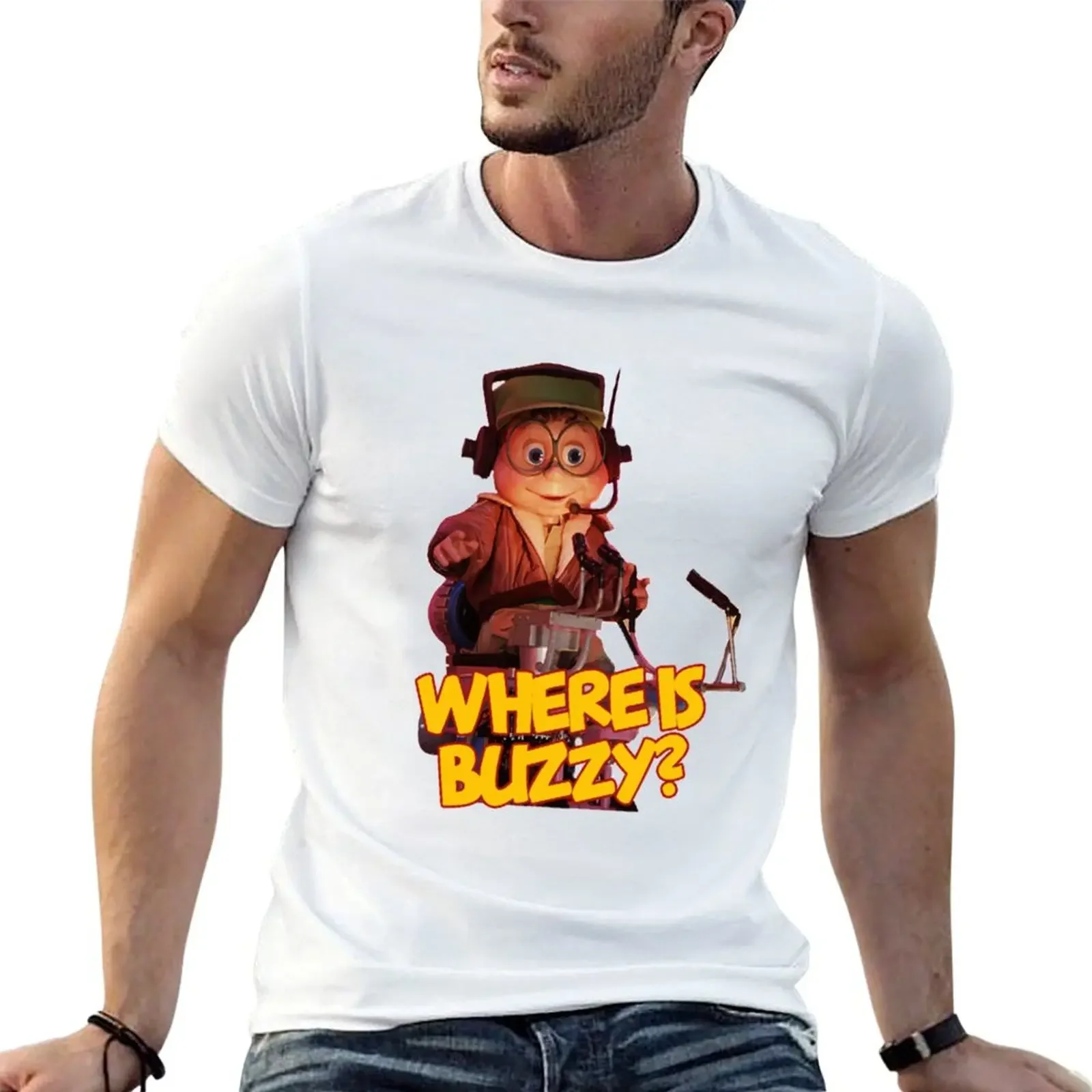 Where is Buzzy? T-Shirt oversized basketball graphic tees shirts men graphic