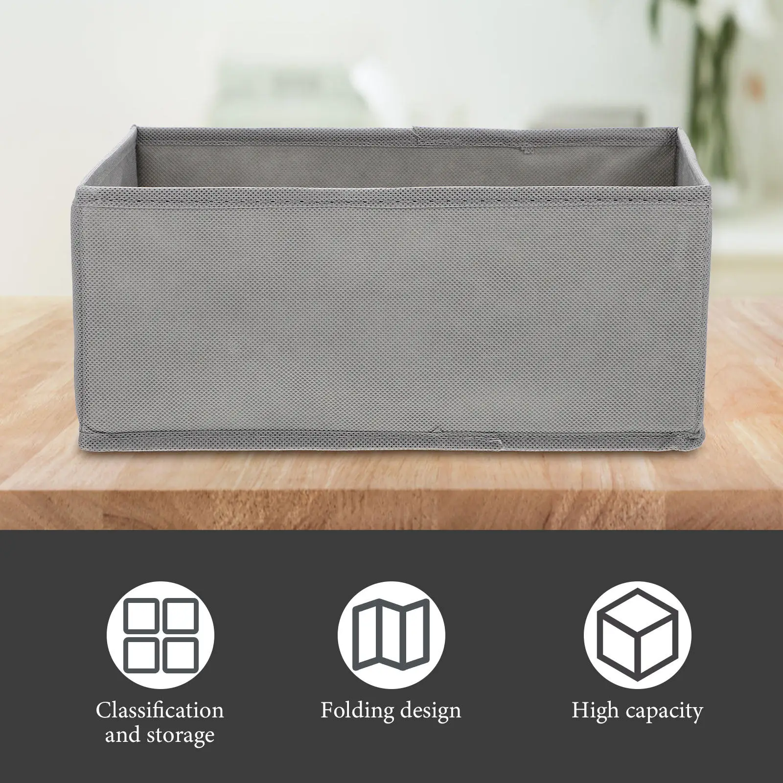 

6Pcs Foldable Storage Boxes Heavy Duty Drawer Organizer for Underwear Socks Bras Ties Scarves Shirts Wardrobe Clothes Container