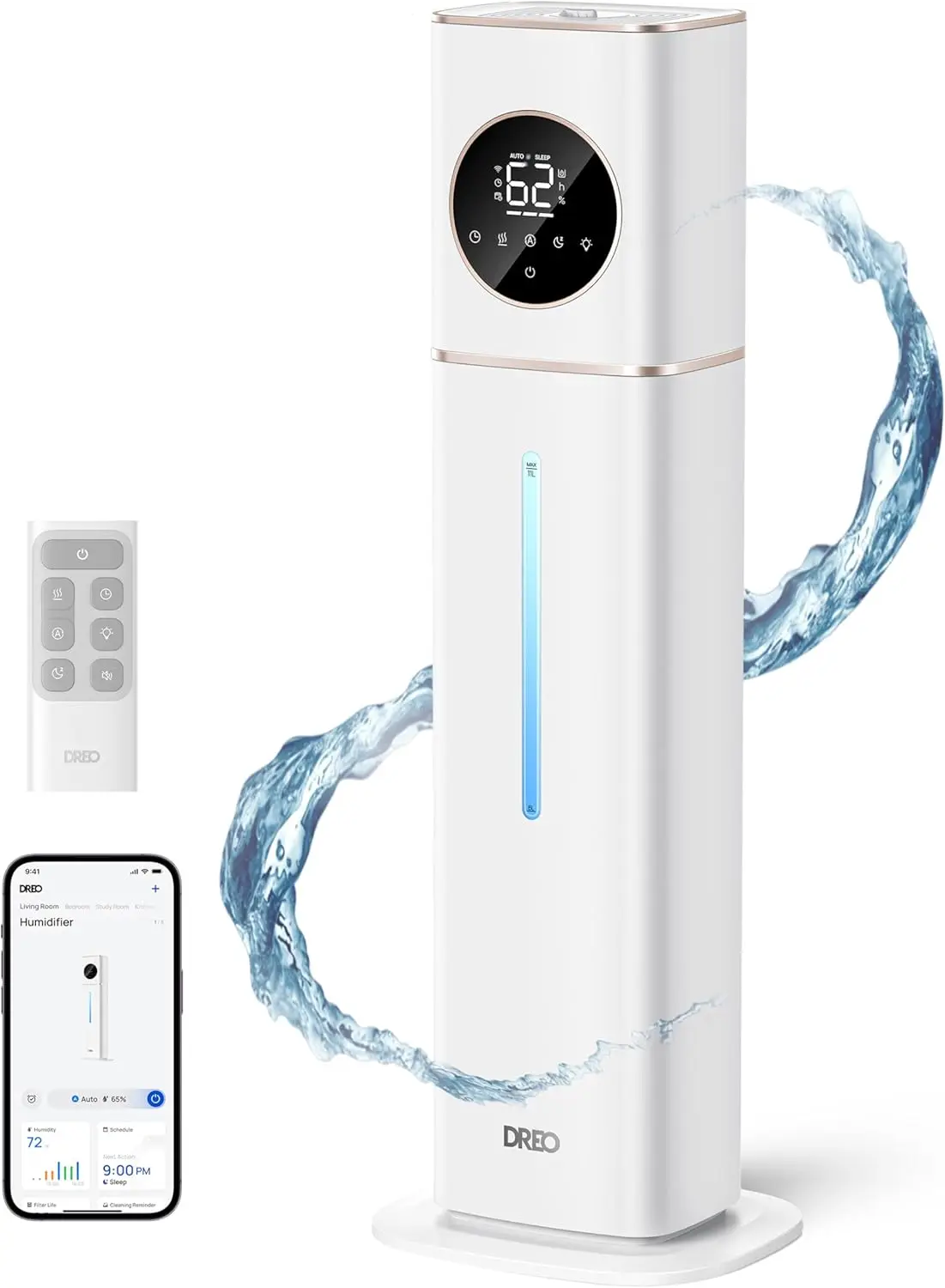 

11L Smart Humidifier for Large Rooms up to 700 ft², Top-Fill Design, Quiet 26dB, Remote & App Control, White