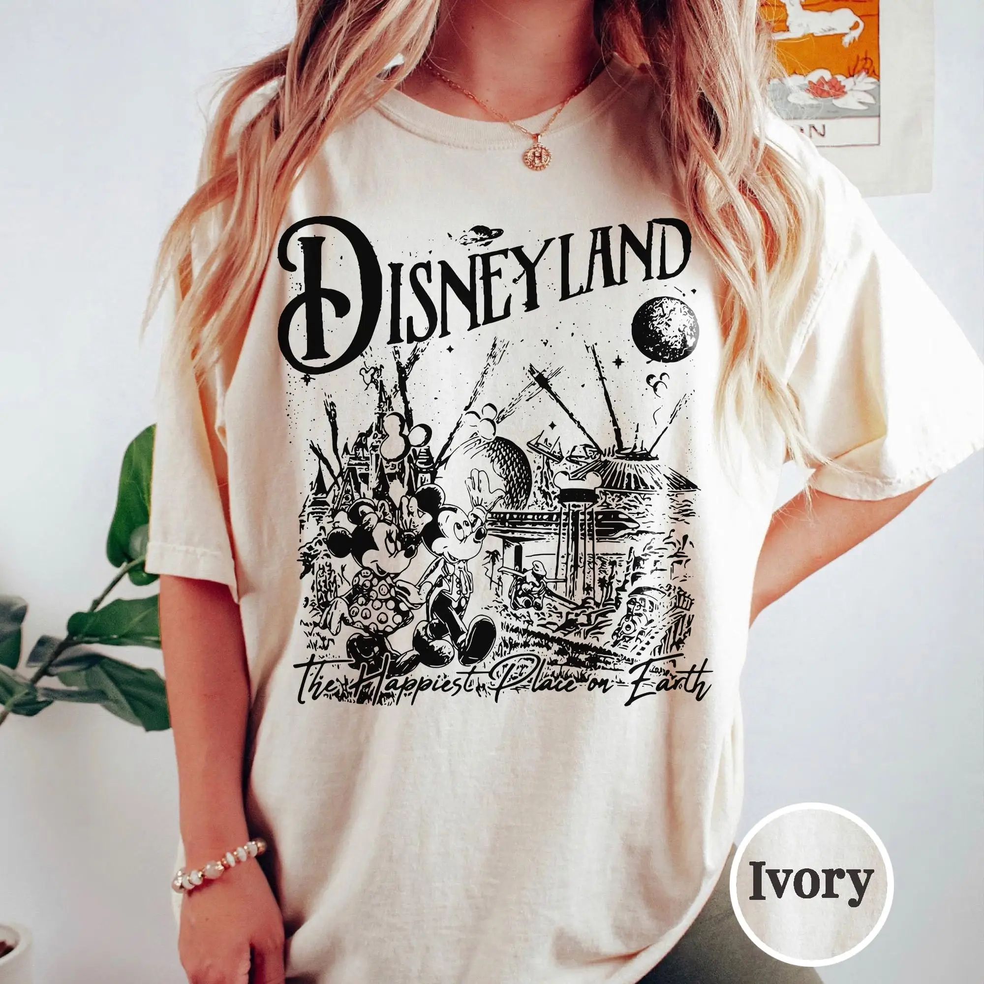 

Винтажная рубашка «Самое самое лучшее место одного земли» Рубашка в стиле ретро Диснейленд Рубашка с Микки и Минни Рубашка с волшебным замком Рубашка для отпуска Диснея