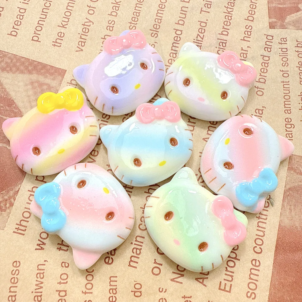 

Miniature Resin Cartoon Gradient Flat Back Cat Charms Embellishment Decor for DIY Dollhouse Accessories Craft Creative Ornament