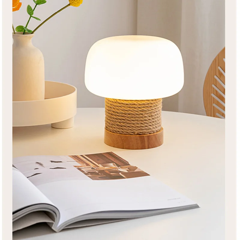 

Night Light Japanese Nordic Style Desk Lamp Mushroom Lampshade Table Lamp for Bedroom Bedside Decorative