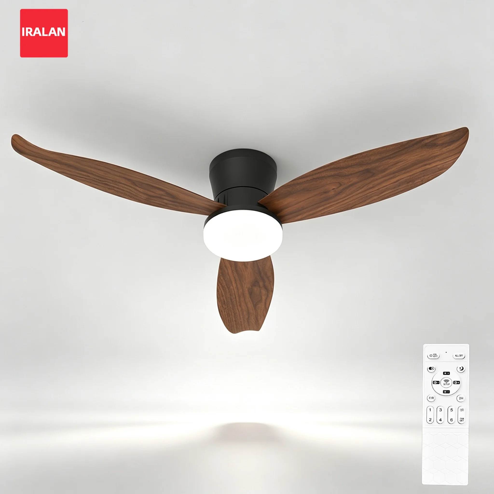 Ventilateur de plafond silencieux moderne avec lumière LED, minuterie réversible, lampe ventilateur LED pour chambre d'enfant, ventilateurs