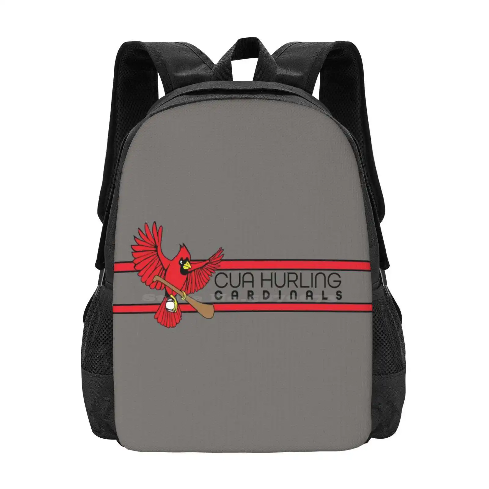 Cua Hurling Club Cardinal With Stripes ( Black Font ) Hot Sale Backpack Fashion Bags Hurling Ncgaa Cua Catholic University