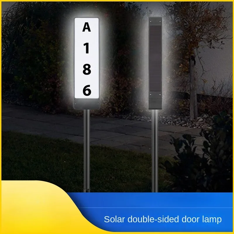 Double-sided Luminous Solar Floor Plug House Light Outdoor Led Letter Number Street Sign Indicator Light