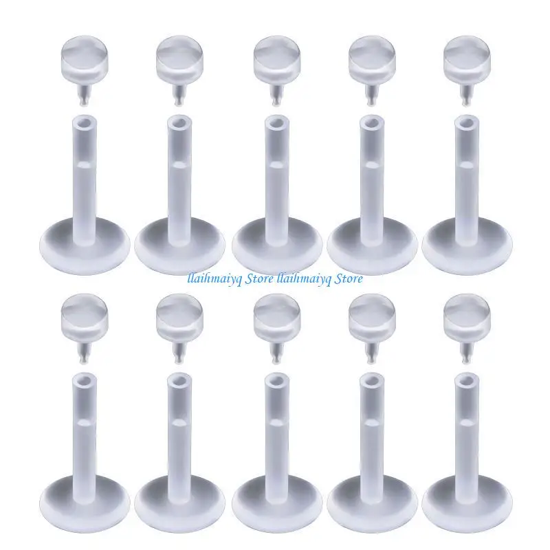 573B 10x Clear UV Flexible Acrylic Ball Lip Ring Tragus Cartilage Earring Barbell Piercing Jewelry Gifts 6/8/10/12mm
