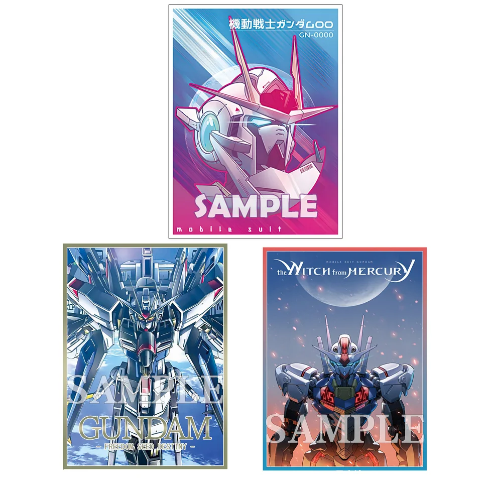 60PCS BANDAI GUNDAM Card Sleeves HG GTO Red Comet Zaku Figures