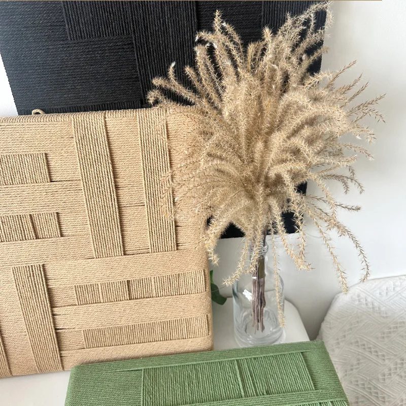 Handmade cotton rope woven geometric wall hanging, wabi-sabi style homestay soft decoration wall hanging, supplied by the source