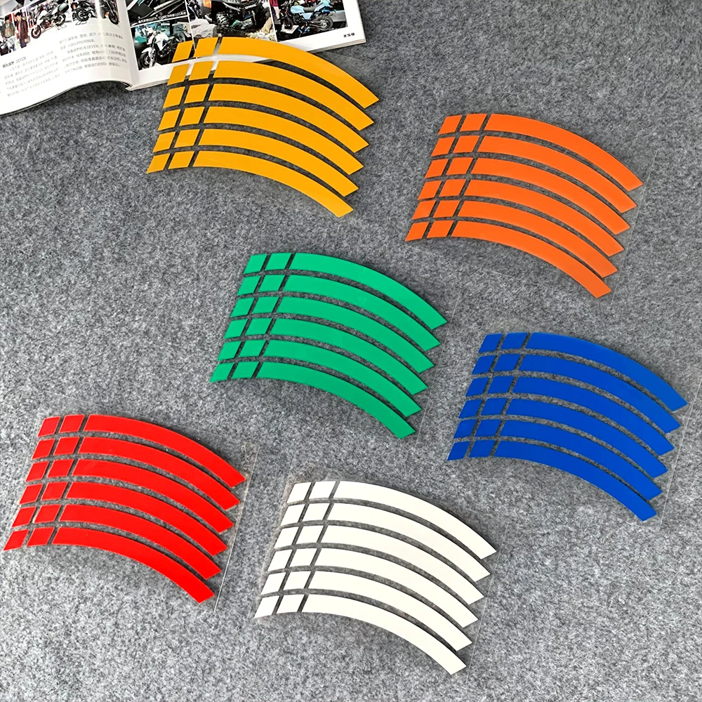 2 Buah Stiker Hub Sepeda Motor Aksesori Stiker Vinil Reflektif dan Tahan Air untuk Yamaha CFMOTO QJMOTO Ymaha KTM Kawasaki