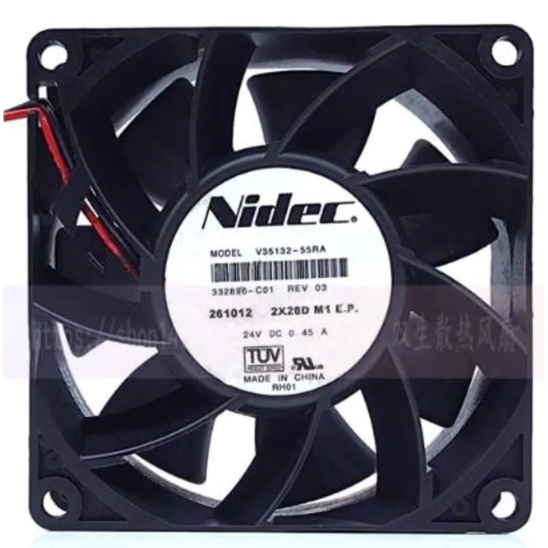 New CPU Cooler Fan for NIDEC V35132-55RA 24V 0.45A 8038 ABB Inverter Cooling Fan 80x80x38mm