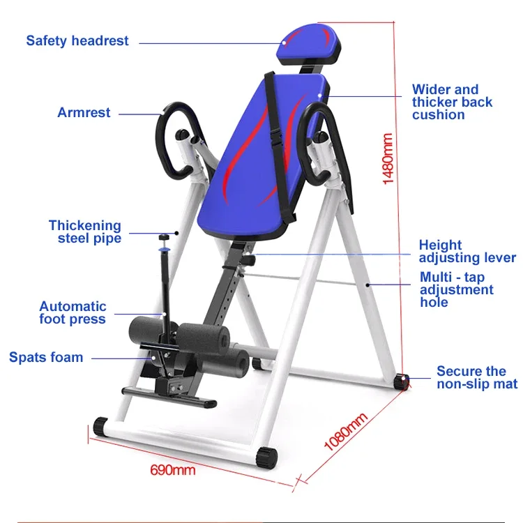 

180 Degrees Rotate Mini Inversion Table Gravity Therapy Chair Handstand Stander