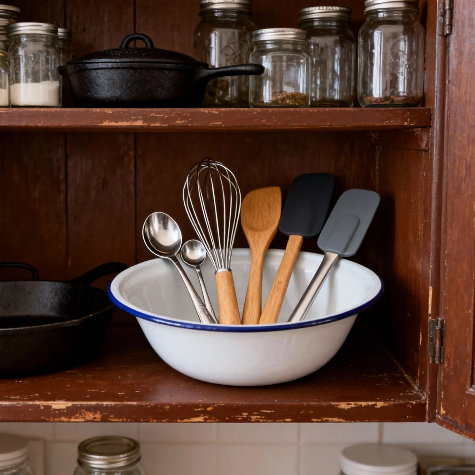 

Retro Enamelware Bowl Heavy Duty Lard Basin for Outdoor Camping Picnic Unbreakable Lightweight Household Enamel Bowl for Food