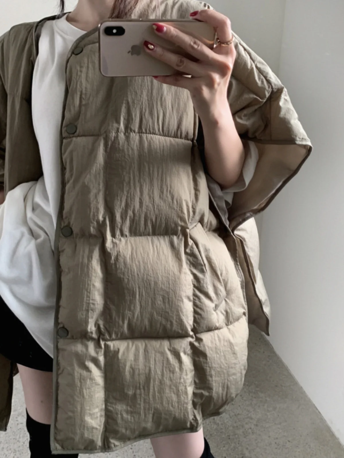 

Korean Style Lazy Fashion Women's Cotton Jacket Vest Winter New Design Versatile Outerwear Trendy Casual Loose Fit round Neck