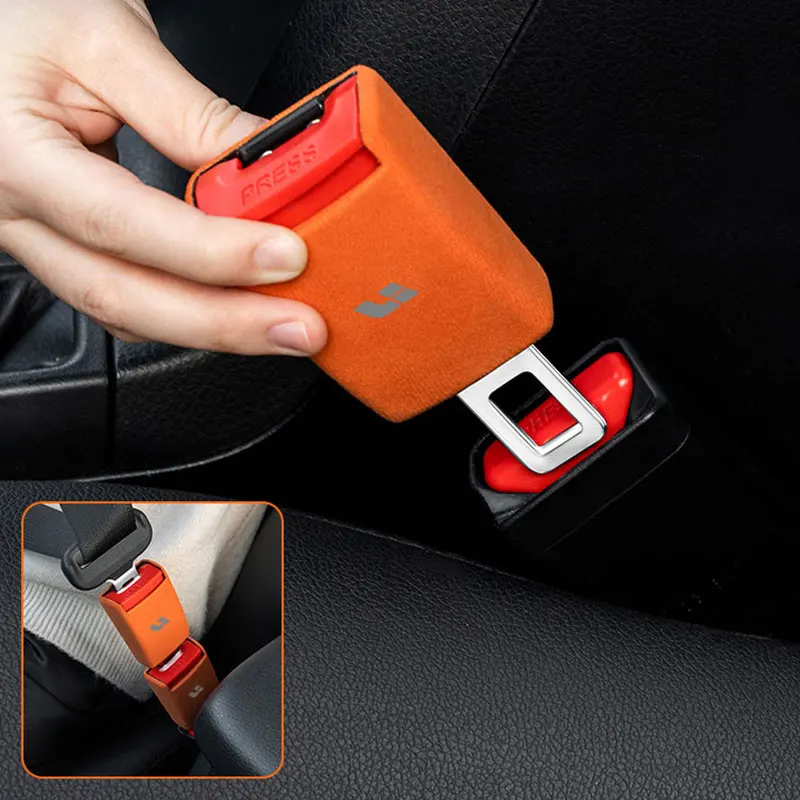 New Car Suede Safety Belt Buckle Extension Thick Plug Extender For Leading Ideal One Li Auto L9 2022 Keychain Holder Styling