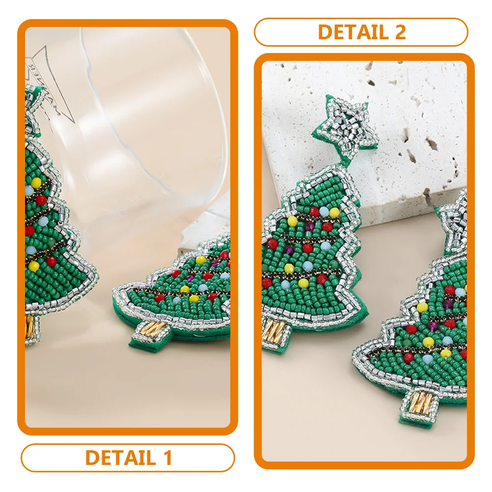 

Women Christmas Tree Earrings Jewelry for Girls Holiday Accessories Beads Dangle Miss