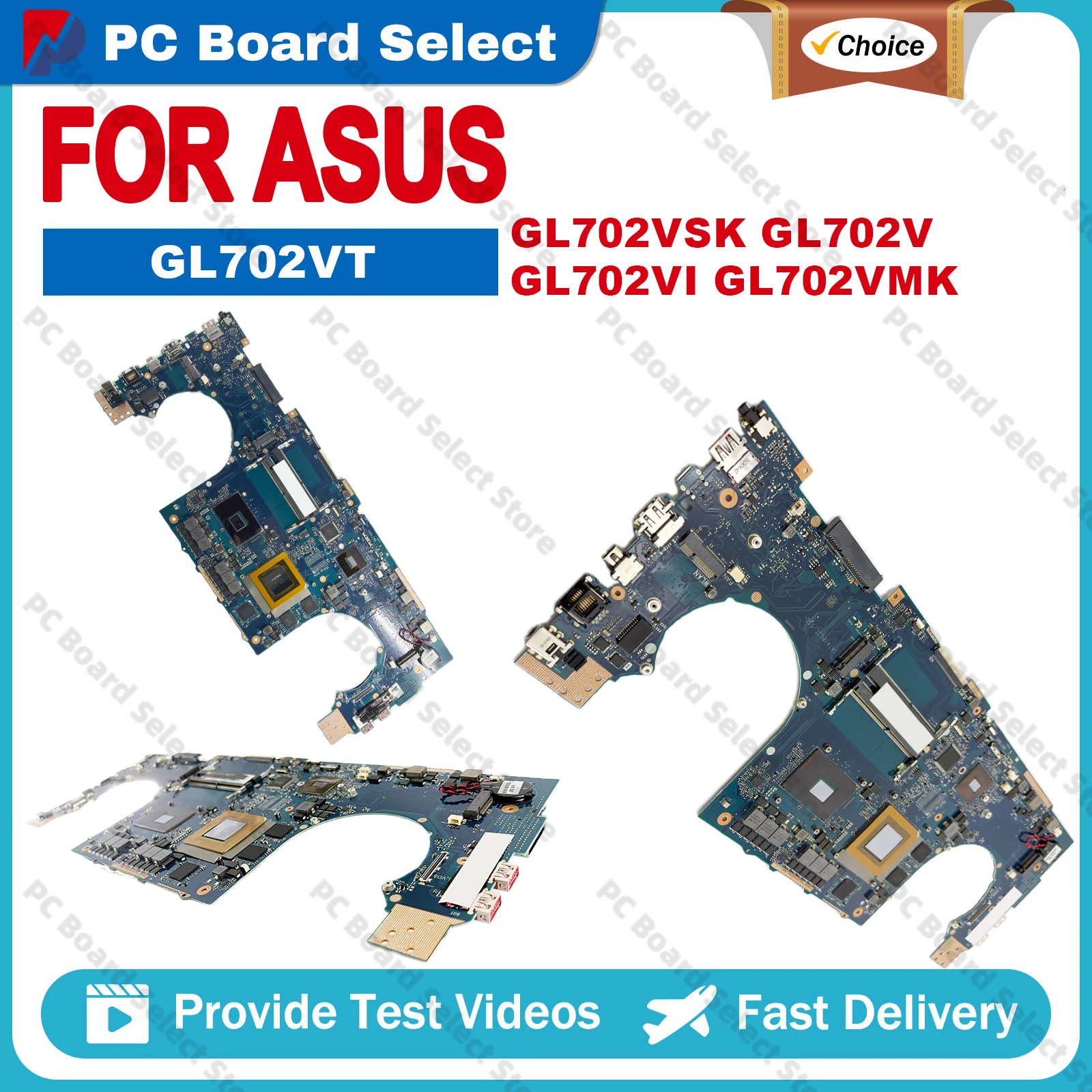 GL702VT Laptop Motherboard For ASUS GL702VT ROG S7VT GL702VT GL702V G702VT GL702 With I5-6300H I7-6700HQ CPU GTX970M-V3G test OK