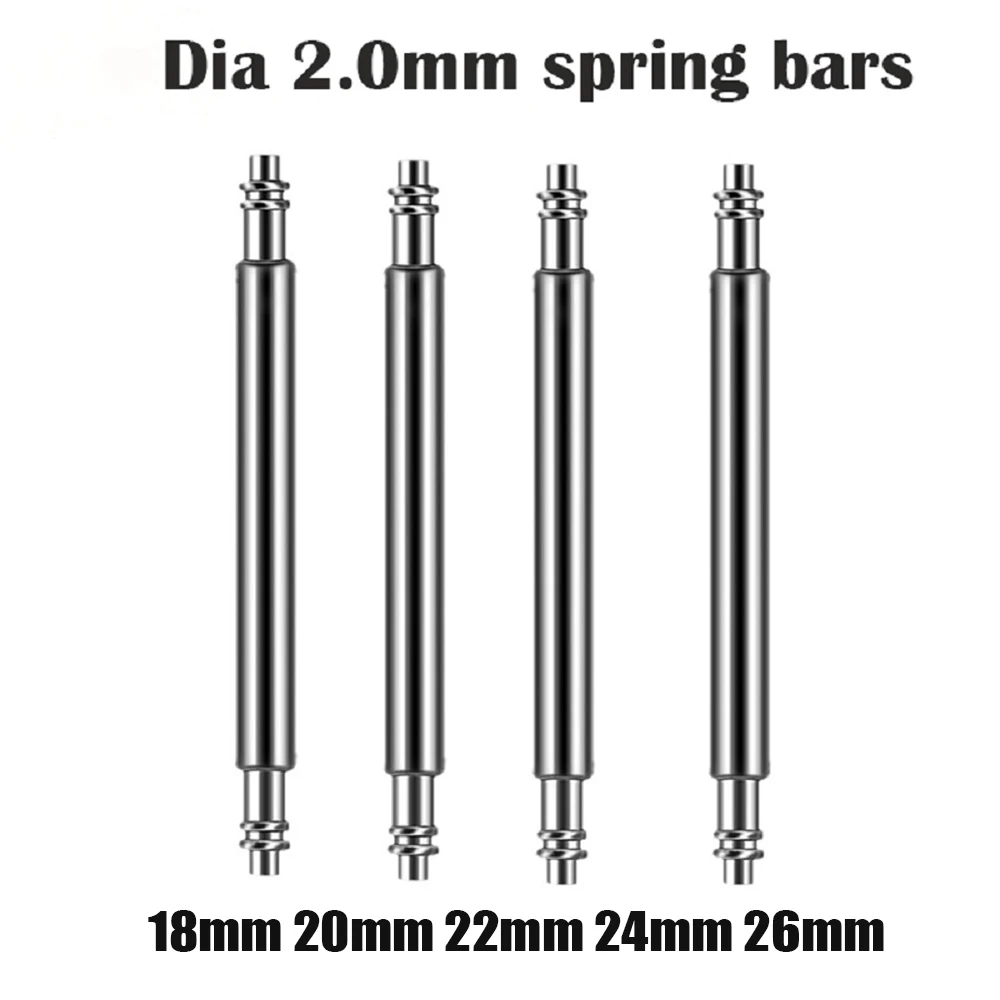 Dia 2.0mm Fat Spring Bars Watch Strap Link Pins fit for Seiko SKX007 SKX009 Watch Case 18mm 20mm 20mm 22mm Watch Band Spring Bar