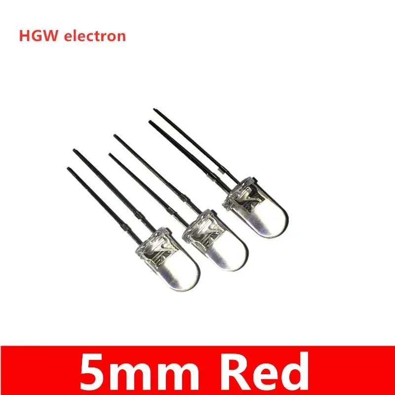 100pcs Transparent Round 5mm Assorted Kit super bright water clear Green Red white Yellow Blue Light LED bulbs emitting diode F5