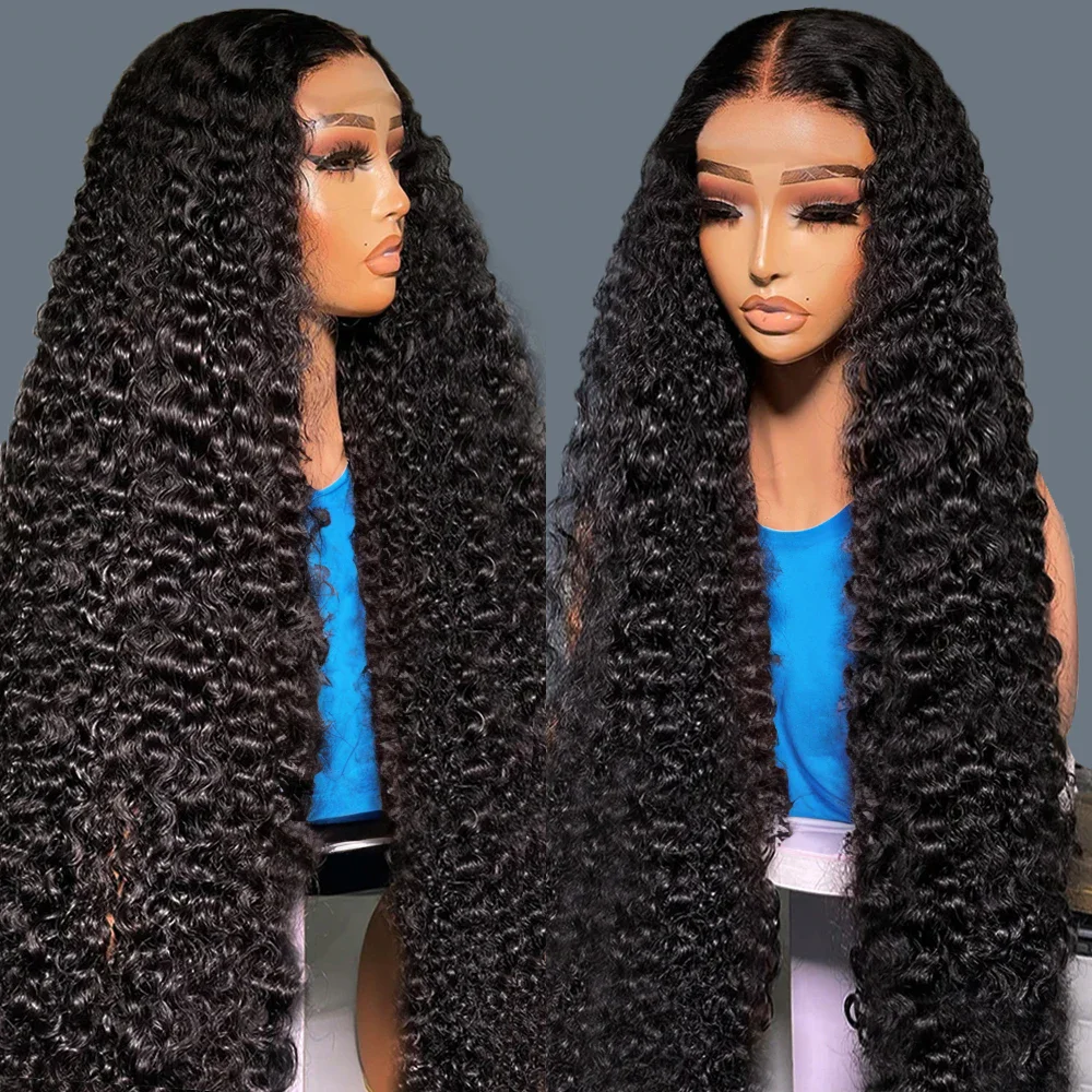 Perruque Lace Closure Wig Remy 100% Naturelle, Cheveux Bouclés, Deep Wave, 13x4, 13x6, HD, 4x4, Pre-Plucked, Densité 200, pour Femme