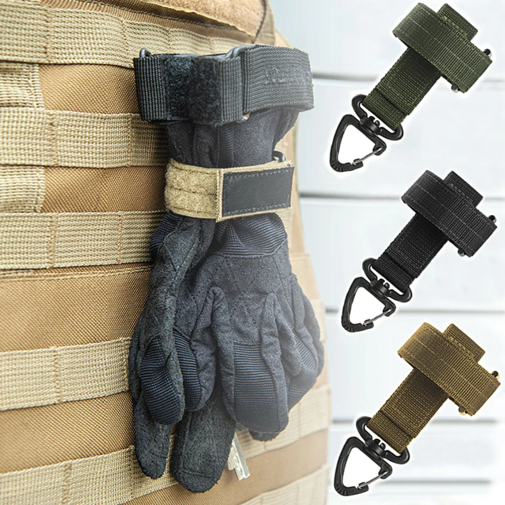 1Pc Multifunction Nylon Molle Webbing Belt D-Ring Carabiner Magic tape Hanging Keychain Backpack Hook molle buckle