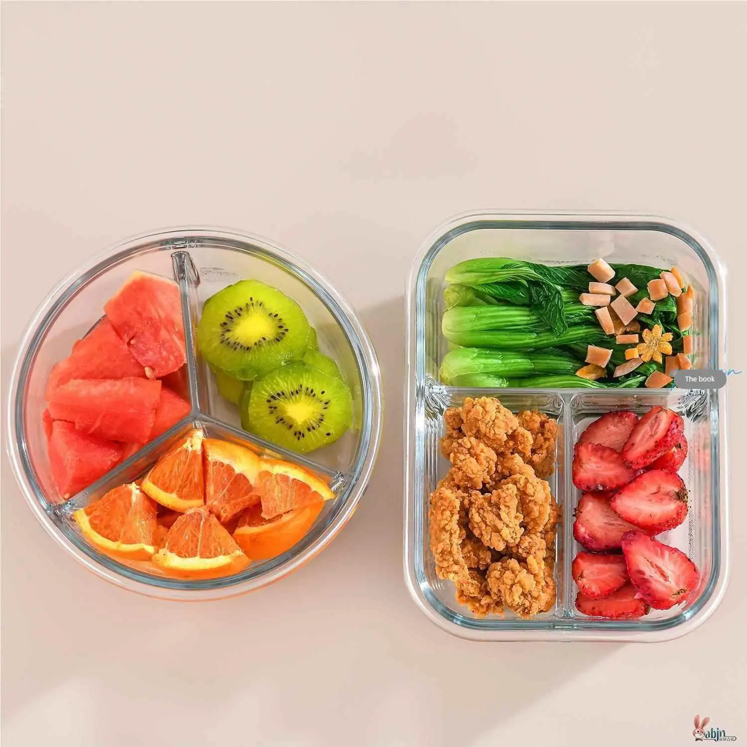 Heat Resistant Microwave Glass Lunch Box Transparent Sealed Bento Box Refrigerator Storage Container Glass Bowl