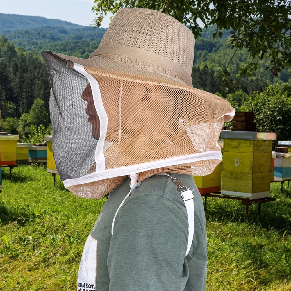 Beekeeper Cowboy Hat Beekeeping Veil Outdoor Beekeeper Cowboy Hat Breathable Fireproof Beekeeping Veil  Face Head Protector