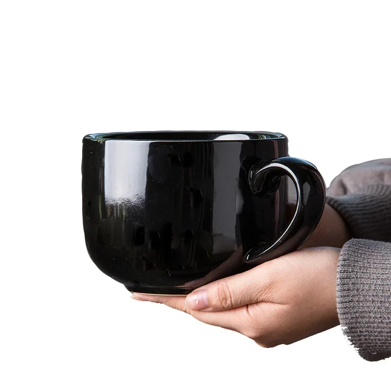 700ml Large Capacity Ceramic Coffee Mug - Breakfast Oatmeal Milk Tea Cup Instant Noodles Bowl Novelty Gift for Friends