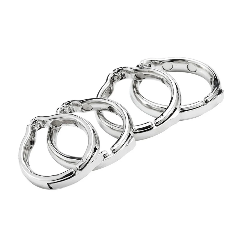 3pcs Metal Penis Cock Ring Male Stainless Steel Penis Ring Delay Ejaculation Scrotum Binding anillos para hombre Sex Toy For Men