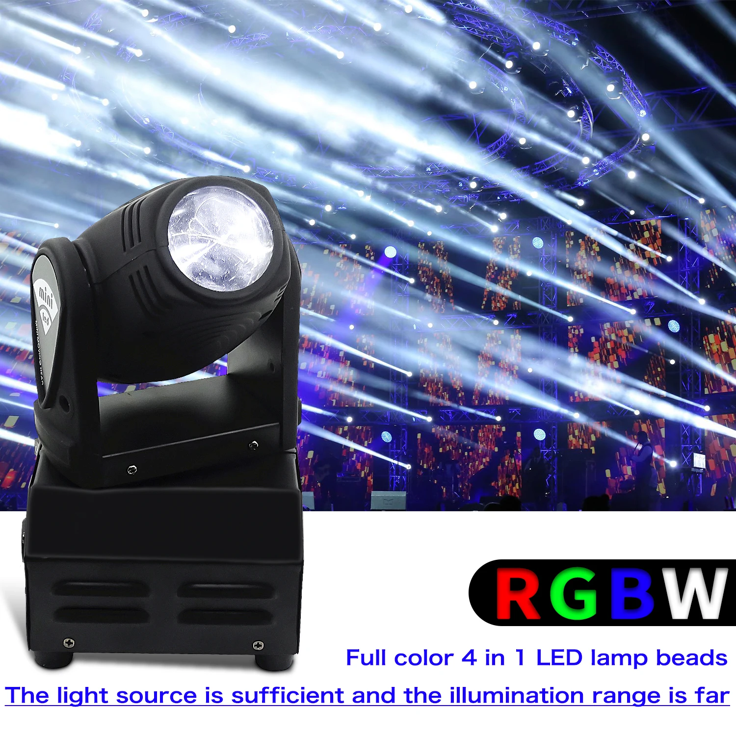 Imagem -03 - Mini Led Spot Beam para Home Entertainment Movendo a Luz Principal Estroboscópio dj Disco Profissional Dmx512 10w